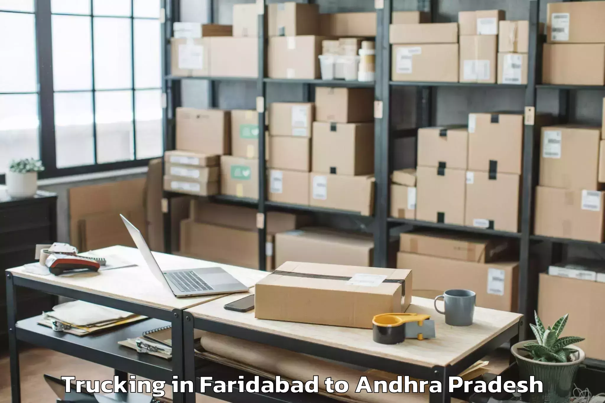 Easy Faridabad to Guntur Trucking Booking